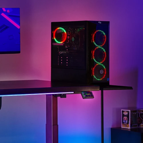 Proudly display custom gaming computers on top of the sturdy Desk Extension and keep them away from dirty floors