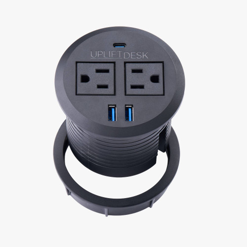 Power Grommet with USB includes locking ring to keep it secure