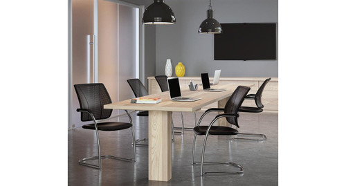 Diffrient Occasional Multipurpose Side Chairs are sleek additions to conference rooms or collaborative spaces