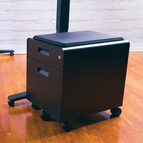 2-Drawer File Cabinet with Seat in Black