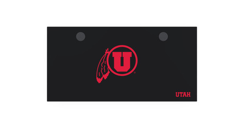 60" x 30" Black University of Utah Desktop with black grommets