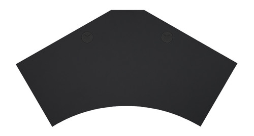 Black laminate 120-Degree Desktops are ideal sit-stand solutions for a variety of office decors