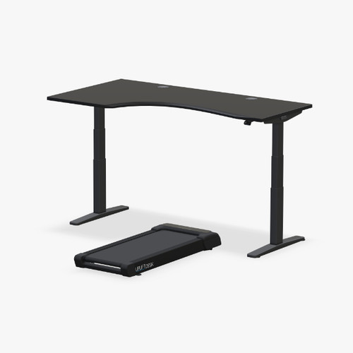 REDIRECT - UPLIFT Curved Corner Standing Desk with Walking Pad