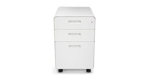 REDIRECT - 3-Drawer File Cabinet - White (White Collection)