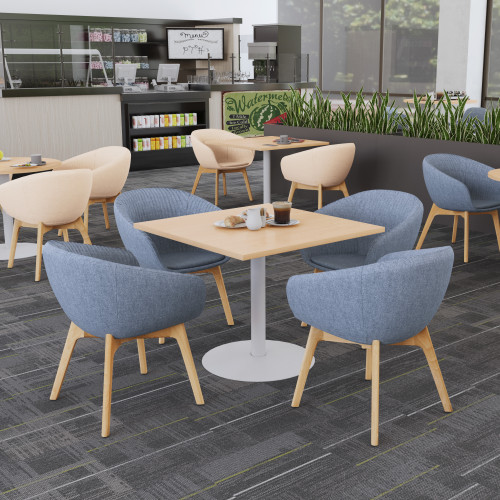 The UPLIFT Cafe Table brings clean, modern style to any breakroom or lounge