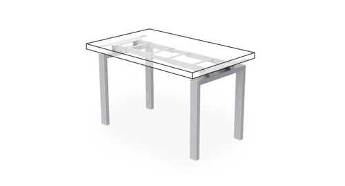 Offset Seated Height 4-Leg Table Frame