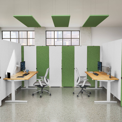 Rectangular Acoustic Ceiling Cloud by UPLIFT Desk in Eucalyptus