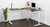 60" x 60" x 30" Walnut Laminate L-Shape Standing Desk with Advanced Paddle Keypad