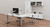 White MoPac Storage Wall 3 configuration with matching White Laminate L-Shaped UPLIFT Standing Desk