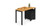 Seated Height 4-Leg Table with Bamboo Desk Organizer and file cabinet, a great small office table setup