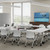 Create a conference room setup anywhere using Flip Top Tables and Rollaway Nesting Chairs