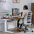 White Vert Ergonomic Chair with Walnut Butcher Block V3 Standing Desk 