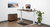 UPLIFT 2-Leg Standing Desk in white with a Walnut Heights Custom Laminate desktop