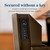 Combination lock on right side secures drawer contents without the need for an easily lost key