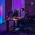 The even, diffused glow reads clean on camera, giving streams and video calls a polished backdrop