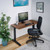 A tidy desk from the first day, with cable management in the box
