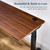 46" x 24" English walnut laminate desktop resists water, dents, and scratches