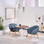 Rivervue Lounge Chairs in Basalt Blue with pine base, paired with a Cafe Table by UPLIFT Desk