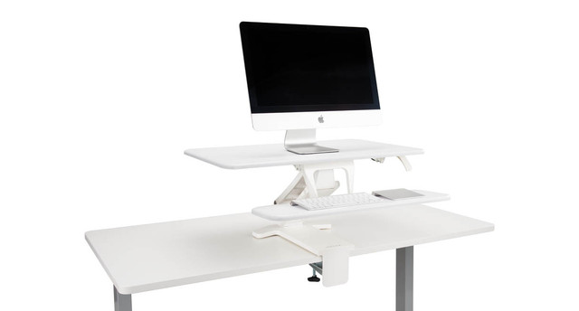 Front Clamp Standing Desk Converter by UPLIFT Desk