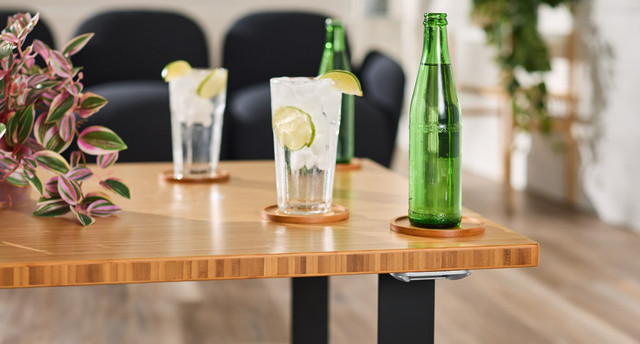 Bamboo Coaster Set - Bamboo Drink Coasters | UPLIFT Desk