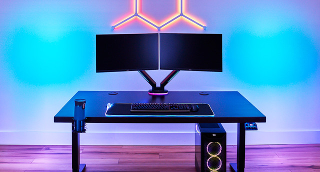 Domain RGB Dual Monitor Arm | UPLIFT Desk