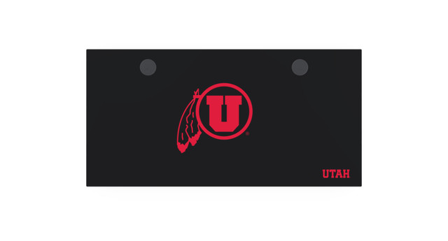 Black flag or banner featuring a red Utah Utes logo in the center and small red 'UTAH' text in the bottom right corner.