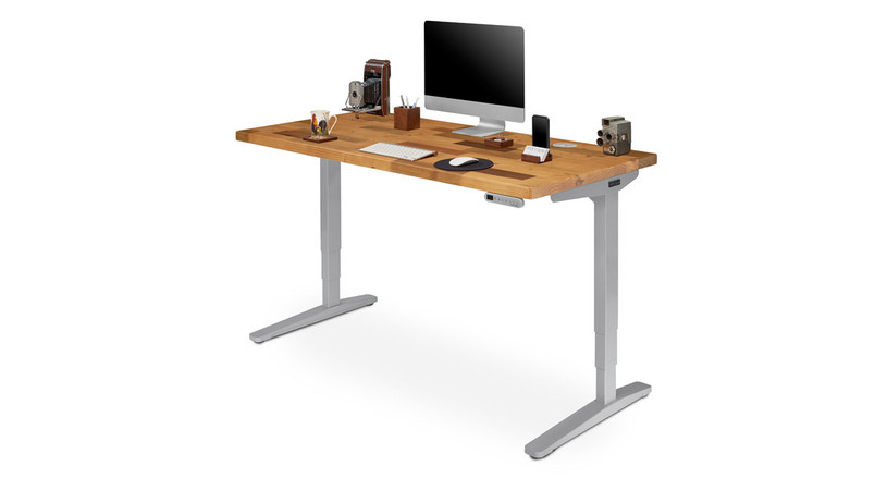 uplift desk reclaimed wood