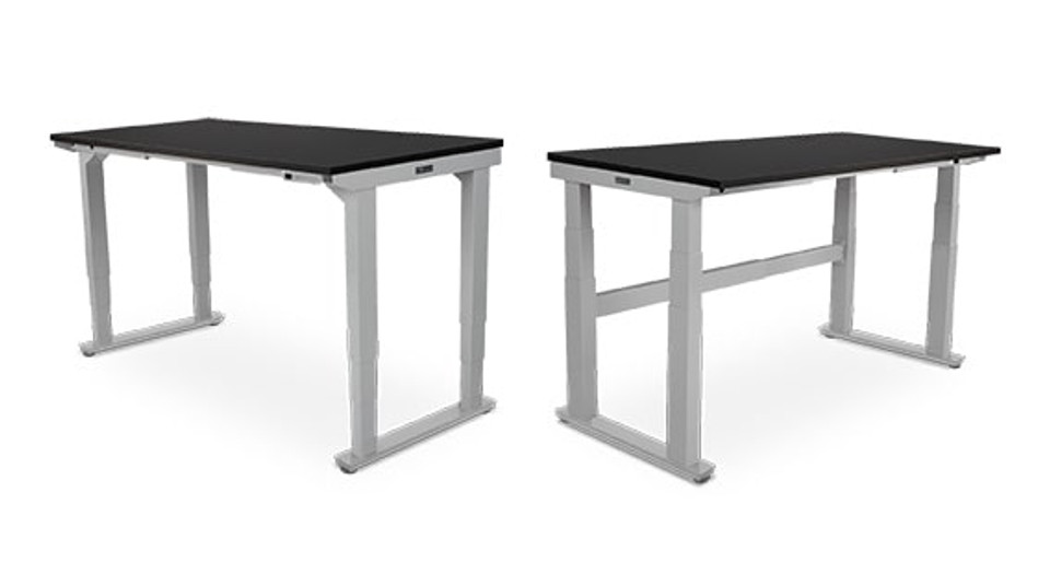 Electric Adjustable Height Desk with Charging Station, Brushed