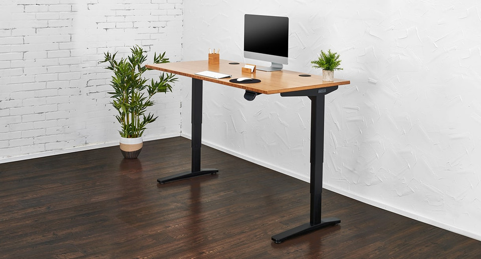 MOUNT-IT! 48 in. Black Extra-Wide Height Adjustable Standing Desk