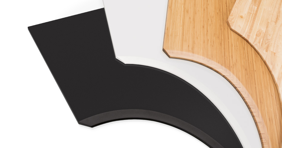 Added to our L-Shape Lineup: Rubberwood and Bamboo Curved Corner L ...