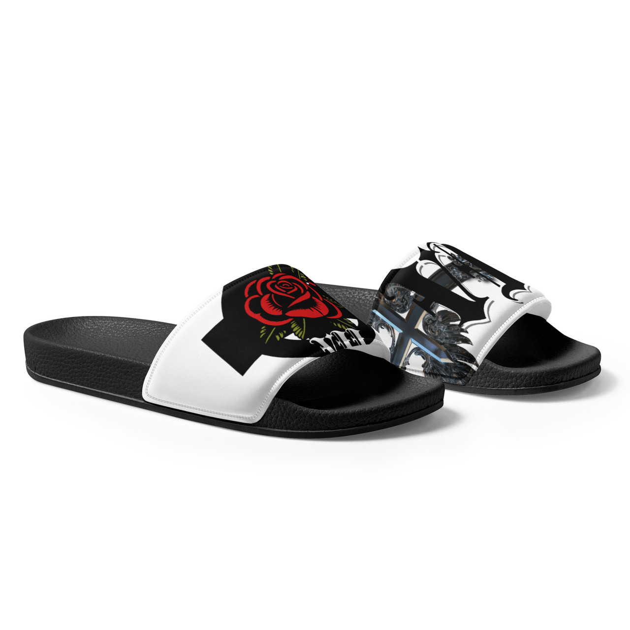Men's metallic cross Slides - Jerimya Perkins