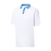 New Men's FootJoy Solid with Stipe Placket Polo Golf Shirt - White - Small