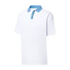 New Men's FootJoy Solid with Stipe Placket Polo Golf Shirt - White - Small