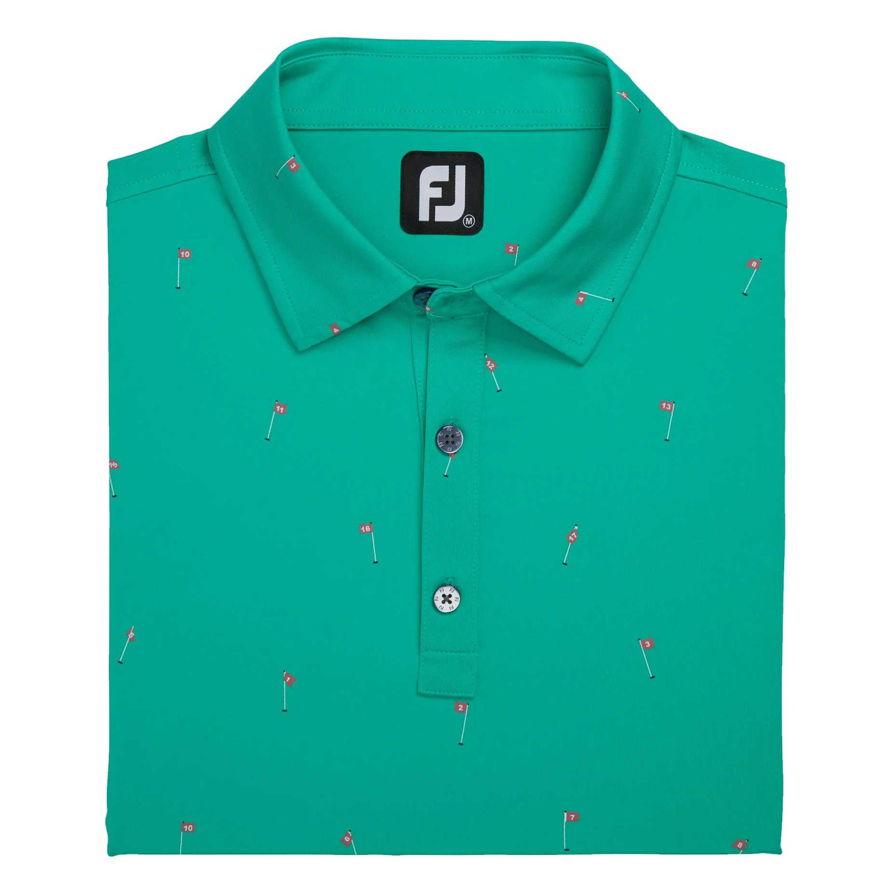 New Men's FootJoy 18 Holes Lisle Polo Golf Shirt - Sea Green