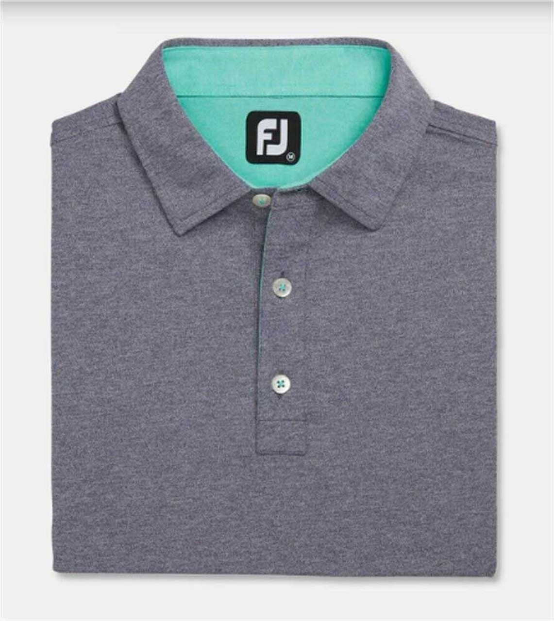 New Men's FootJoy Heather Pique Polo Golf Shirt - Navy Heather - 28037 -  Dallas Golf Company