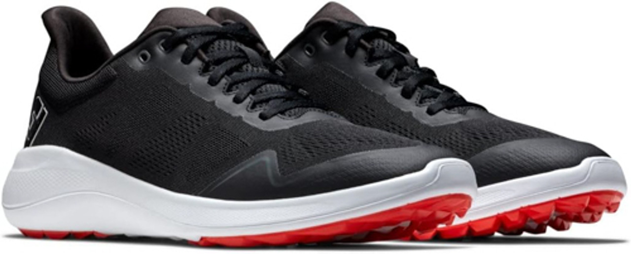 New Men's Footjoy Flex Golf Shoes - Black/Red - 56141 - Dallas Golf Company