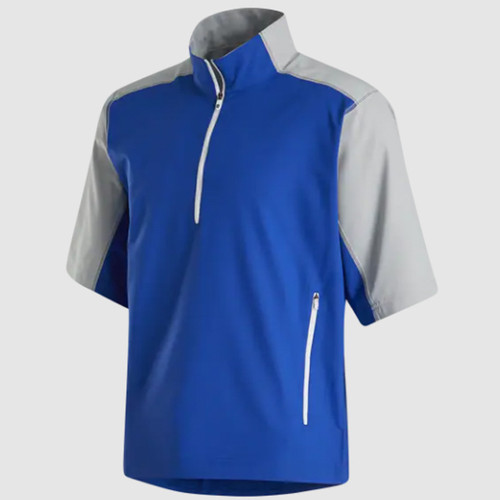 New Men's FootJoy Short Sleeve Sport Windshirt Royal/Silver