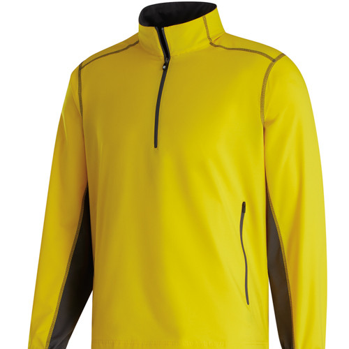 New Men's FootJoy Long Sleeve Sport Windshirt - Mustard/Charcoal