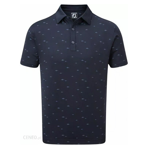 New Men's FootJoy Triple Pinstripe Golf Shirt - Ink - 29564
