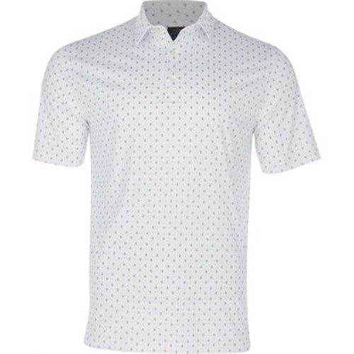 New Men's Greg Norman ML75 Paisley Foulard Polo Golf Shirt - White