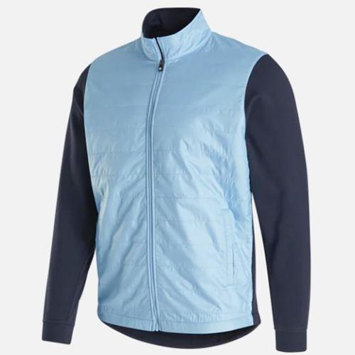 New Men's Footjoy Full-Zip Hybrid Jacket - Light Blue/Navy - 25211