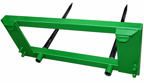 Hay bale Stacker Fits John Deere 200-500, 2 Spear, 48" Long, bale spear bushing, hay forks for jd, bale fork tines, bucket bail
spear, 2 prong hay fork, 2 prong hay spear jd hay spear for john deere 200 200 200x, 200cx, 300, 300cx, 300x, 400, 400x, 400cx, 410, 420, 430, 440, 460  500 loader, mc