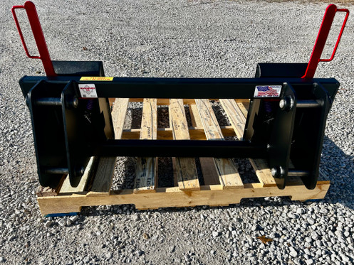 Washburn Company has made a New Holland and Ford 445 to universal skid steer conversion. This adapter is made with 3/8" or 1/2" NH/FORD 445 brackets. Washburn Company makes our skidsteer latchbox plates out of 3/8" or upgraded 1/2" plates for anything over 7500#.  PIN ON New Holland/Ford 445/445D to convert to standard skid loaders
Replaces original attachment hitch hookup with Standardized skid steer or skid loader hookup.
Heavy duty construction throughout.