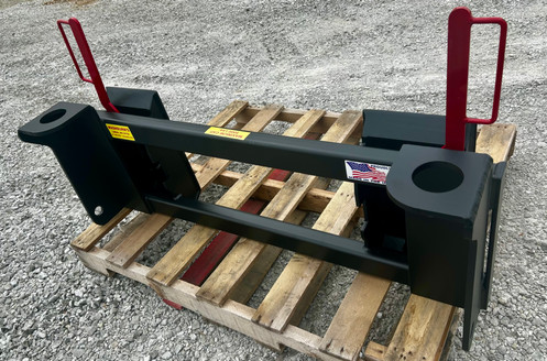 Fits John Deere 3200, 3400, 3800 Telehandler to universal skid steer. Heavy duty construction throughout, welded to our standard bareback.
