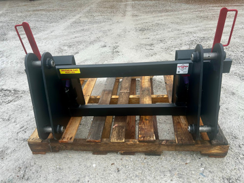 Quick Hitch Adapter Case 580 C to Skid Steer Attachment. Washburn company has made a pin on conversion for a Case 580 C to convert to standardized skid steer. A skid steer conversion is considered the "universal" adapter which most every one converts to. Case 580 and Case 580 C  are standardized builds with specific measurements. Case 580 C comes with all new pins, pins are all 1 1/2".