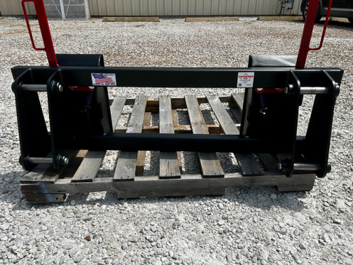 Quick Hitch Adapter Case 2255 to Skid Steer Attachment. Washburn company has made a pin on conversion for a Case 2255 to convert to standardized skid steer. A skid steer conversion is considered the "universal" adapter which most every one converts to. Case 2255 are standardized builds with specific measurements. Case 2255 comes with all new pins, pins are all 1 1/8".
Case 2255 and others, fabricated by Washburn Company. Washburn Company specializes in all custom adapters, standard factory builds, bale spears and custom bale spear attachments.