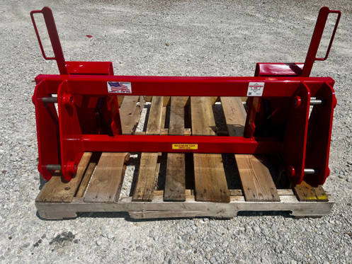PIN ON MAHINDRA 4530 TO SKID STEER. Converts a Pin On Mahindra 4530 and other series to use standardized skid steer equipment. Grease Zerk in both latching pin. Comes with all new pins; (4) 1" pins.