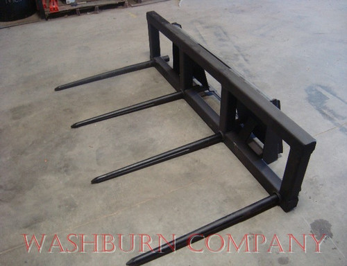 Hay Stacker Skidsteer 4 Spear w/4 39" Spears 6' wide,  skidsteer bale spear, round bale spear, implement round bale spear, bale spikes, Hay bale stacker,  tractor bucket bale spike  mc