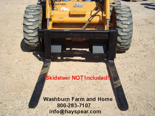 Class 2 Pallet Forks fit on skid steer plate 4000lb rating. Pallet Forks are 48 inches long overall
Skid-steer plate is 48 inches wide
Forks have a 4000 lb rating
This is essentially a "build your own" kit on the product details.
Choose the brackets that you want welded onto your adapter.
