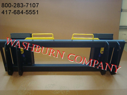Washburn Company has made a BH M446 to universal skid steer. This is our take on any OEM factory build of the BH M446. Built with 3/8" skid steer boxes that are triple passed for superior design. Our Ford features 3" x 1/4" square tubing on top AND bottom to keep skid steer boxes from twisting out of alignment. Check the market! Our competitors build with sheet metal and only offer 1 top or center bar which twists the frame and knocks the plates out of alignment. Comes with all new 1 1/4" pins made with 1 1/4" ID x 2" OD DOM for a more superior design.  Washburn Company has made a BH M446 to universal skid steer. This is our take on any OEM factory build of the BH M446. Built with 3/8" skid steer boxes that are triple passed for superior design. Our Ford features 3" x 1/4" square tubing on top AND bottom to keep skid steer boxes from twisting out of alignment. Check the market! Our competitors build with sheet metal and only offer 1 top or center bar which twists the frame and knocks the plates out of alignment. Comes with all new 1 1/4" pins made with 1 1/4" ID x 2" OD DOM for a more superior design.